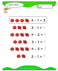 Çıkarma İşlemi Çalışma Sayfaları
